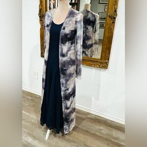 Witchy Whimseygoth floor length Sheer Purple & Black Fairycore Duster Cardigan